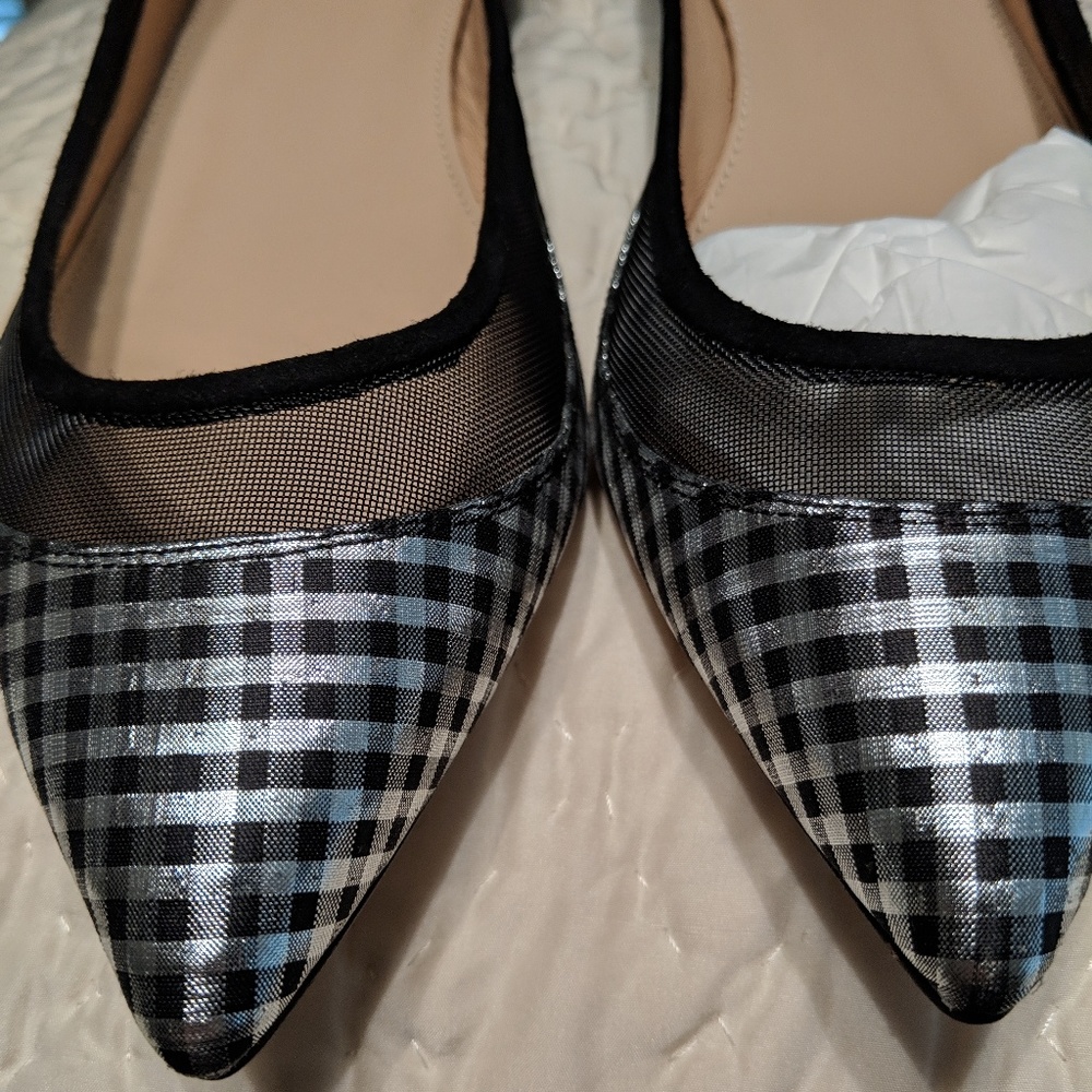NWT metallic houndstooth JCrew pointy toe flats